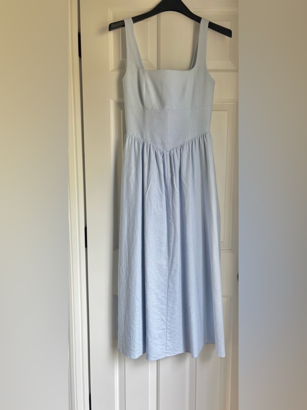 Fit and Flare Light Blue Midi Dress - Picture 2 of 6